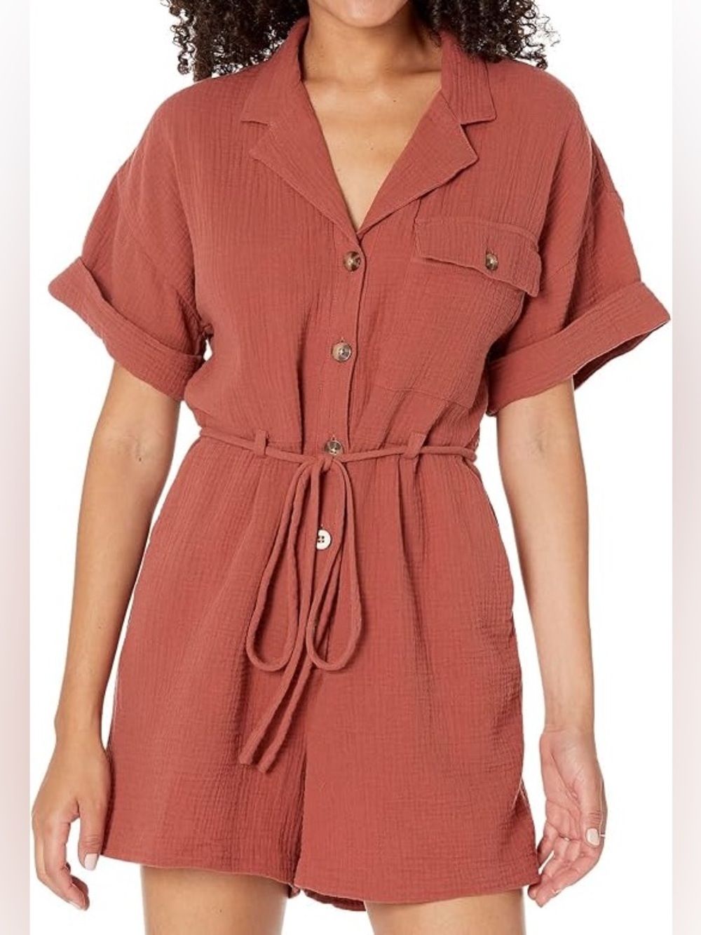 Madewell Lightspun Belted Safari Romper